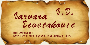 Varvara Devetaković vizit kartica